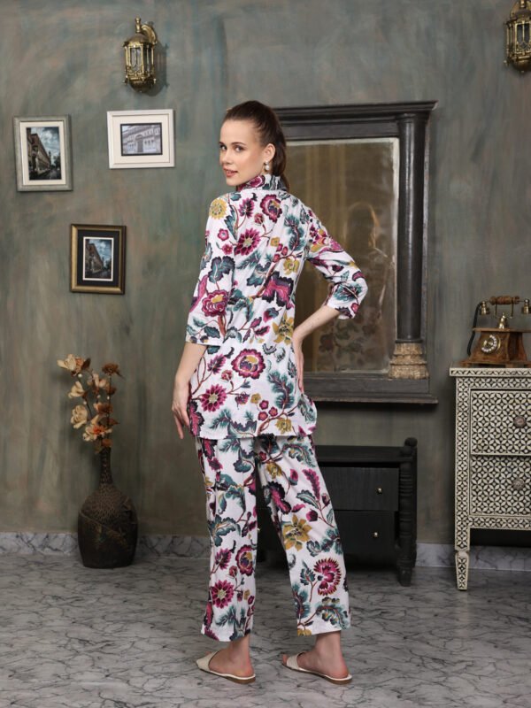 Cotton Printed Cord Set (White) - Image 6