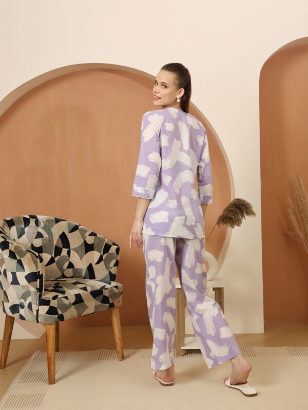 Cotton Printed Cord Set (Lavender) - Image 2