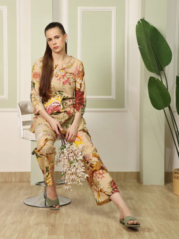 Cotton Printed Cord Set (Cream) - Image 6