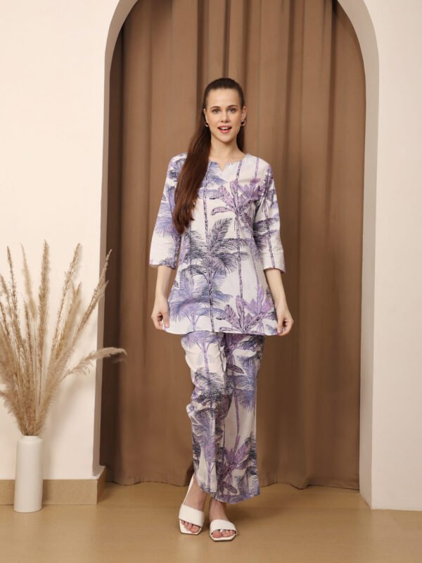 Cotton Printed Cord Set (Blue) - Image 2
