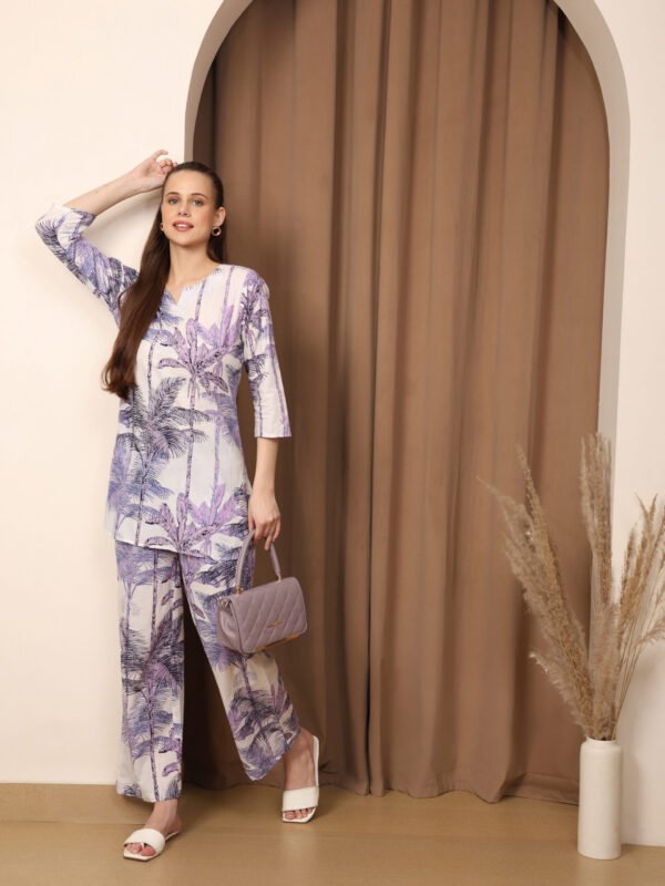 Cotton Printed Cord Set (Blue) - Image 4