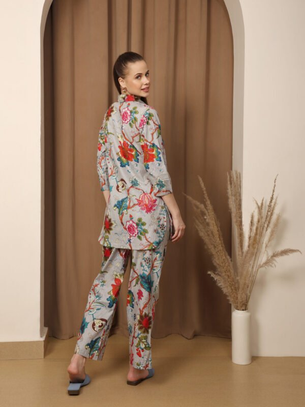 Cotton Printed Cord Set (Grey) - Image 2