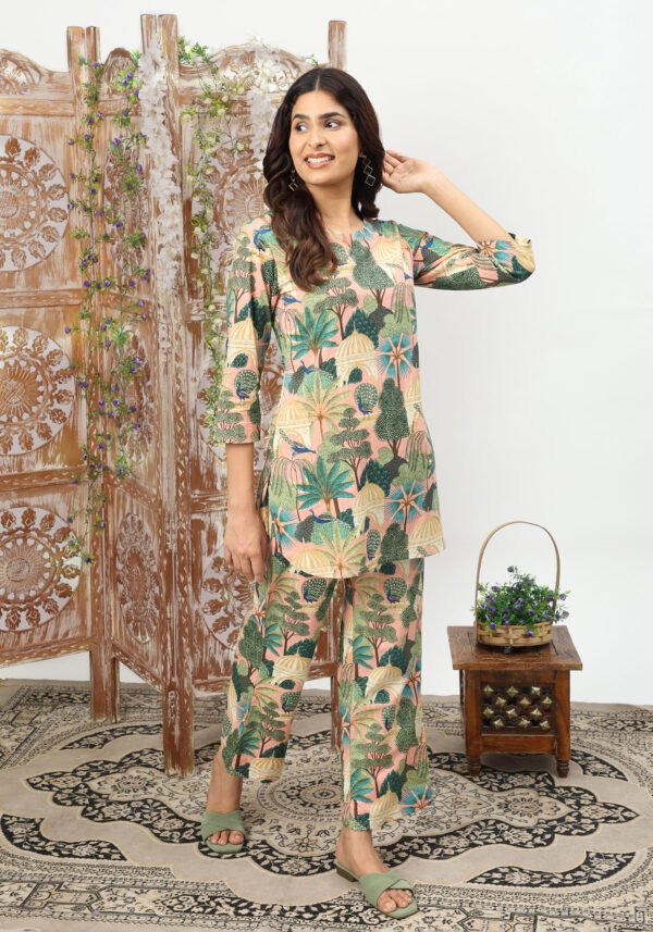 Trendy Blue & White Print Cotton Dream Co-Ord Set – Perfect for Any Occasion - Image 2