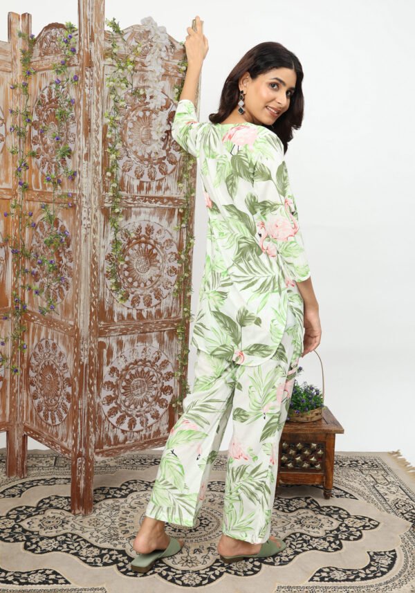 Green Flamingo Organic Printed Pure Cotton Loungewear Set - Image 6