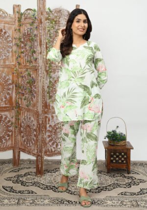 Green Flamingo Organic Printed Pure Cotton Loungewear Set