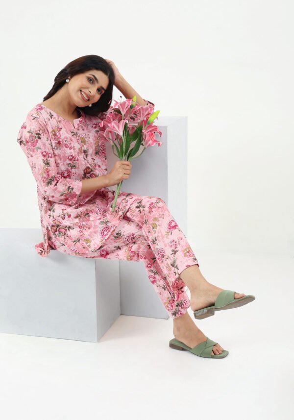Pink Flower Women's Co-ord Set - Image 4
