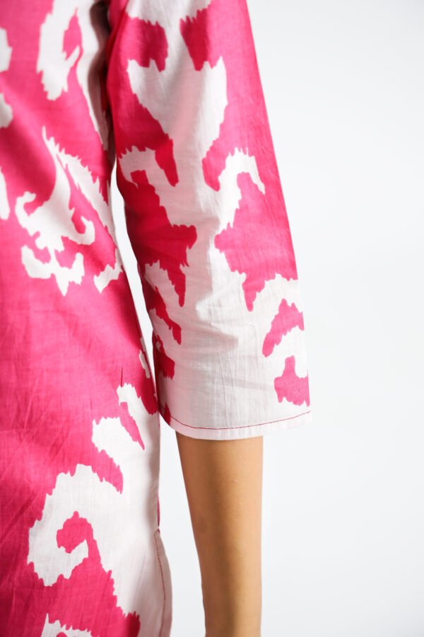 Pink Motif Organic Printed Pure Cotton Loungewear Set - Image 3