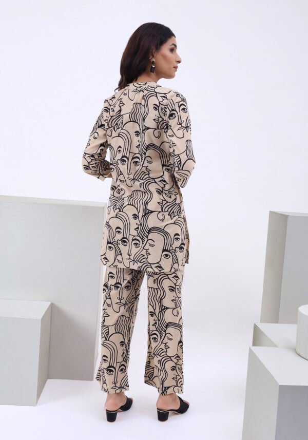 Beige Cotton Co-ord Set - Top & Trousers - Image 7