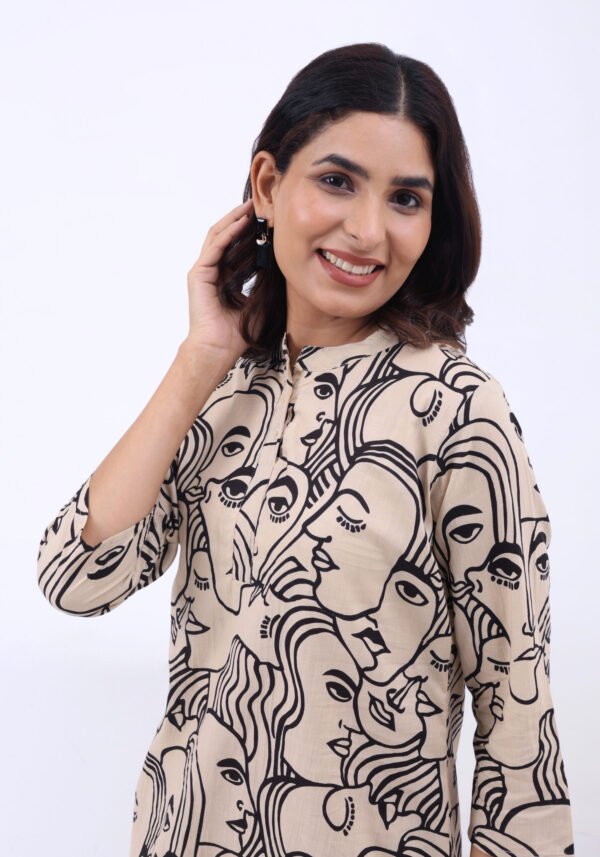 Beige Cotton Co-ord Set - Top & Trousers - Image 6