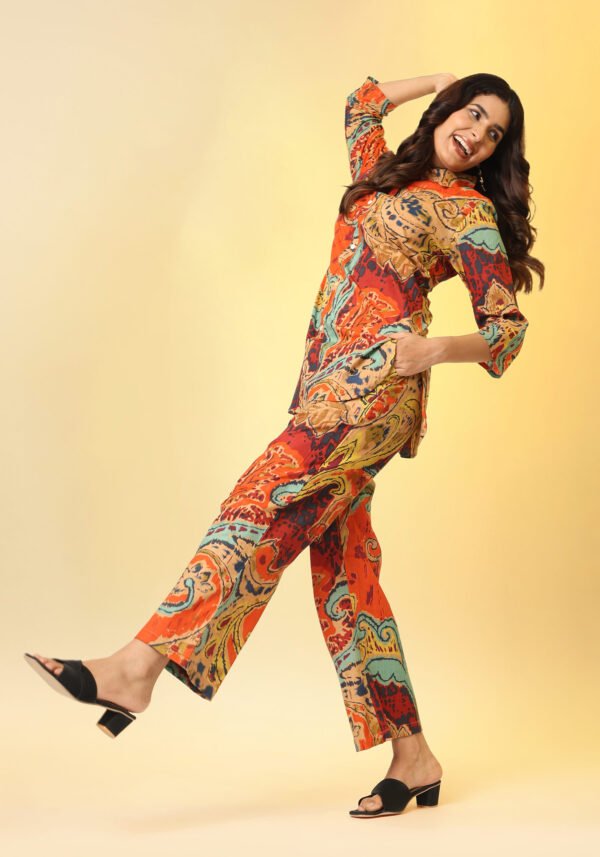 Rust Abstract Cotton Coord Set - Image 3