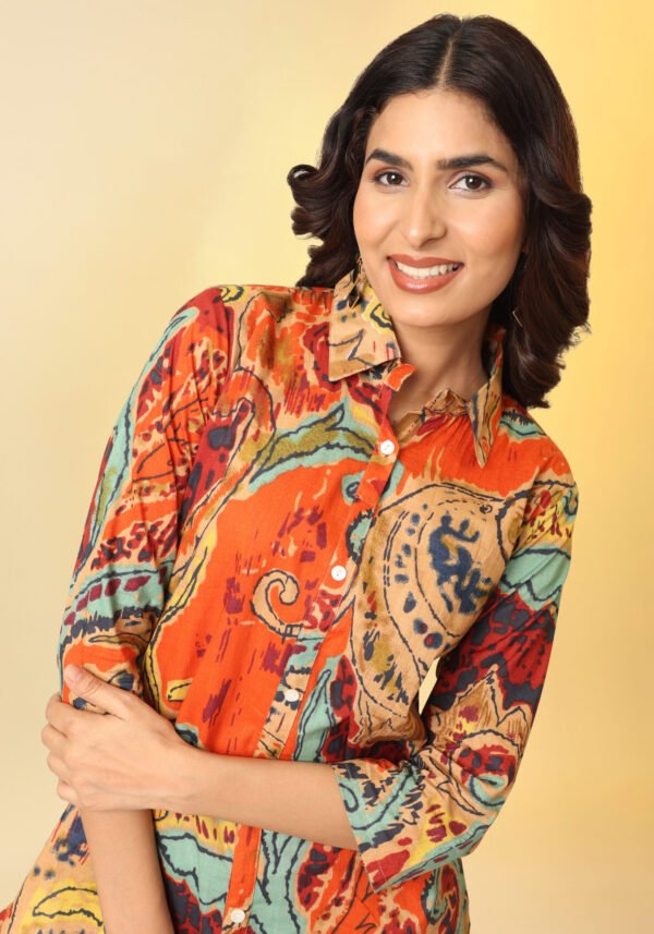 Rust Abstract Cotton Coord Set - Image 4