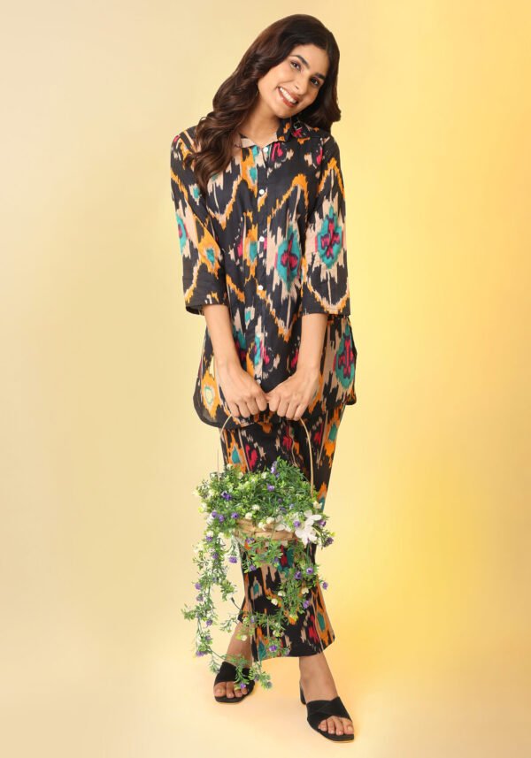 Black Ikhat Multicolor Coord set - Image 3