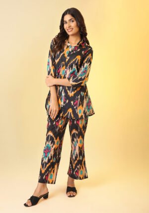Black Ikhat Multicolor Coord set