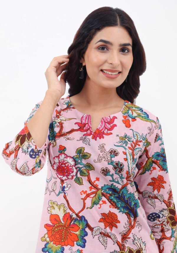 Pink Floral Cotton Coord Set - Image 7