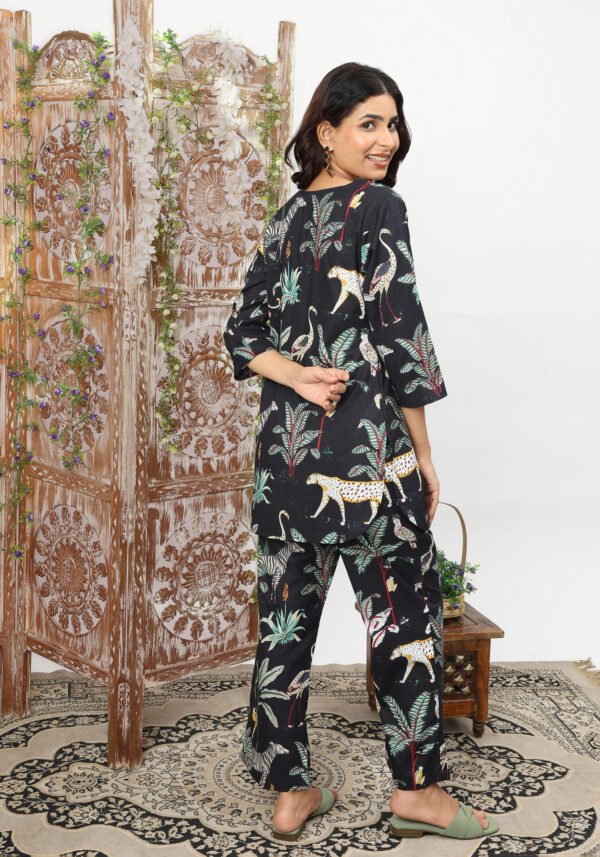 Trendy Black Animal Print Cotton Dream Co-Ord Set – Bold & Chic - Image 8
