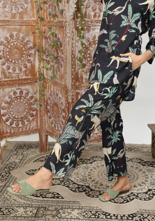 Trendy Black Animal Print Cotton Dream Co-Ord Set – Bold & Chic - Image 7