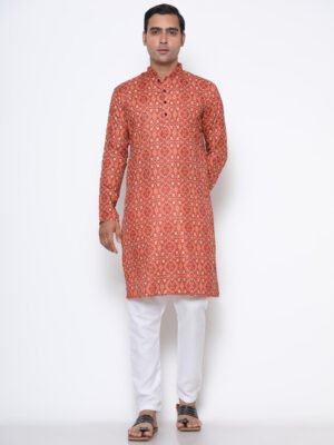 Digital Print Kurta Orange