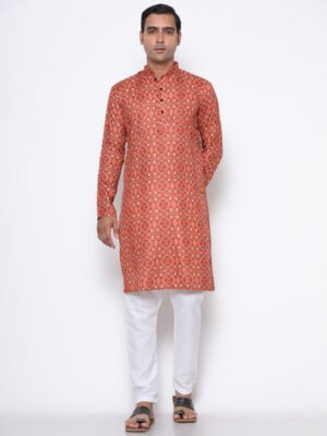 Digital Print Kurta Orange