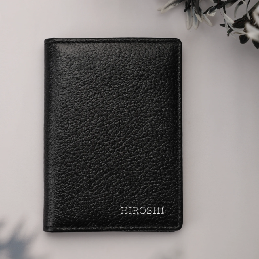 Black Bi Fold Business Cards Wallet