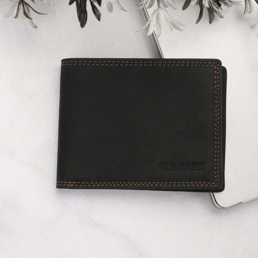 Osaka Black Bi Fold Wallet
