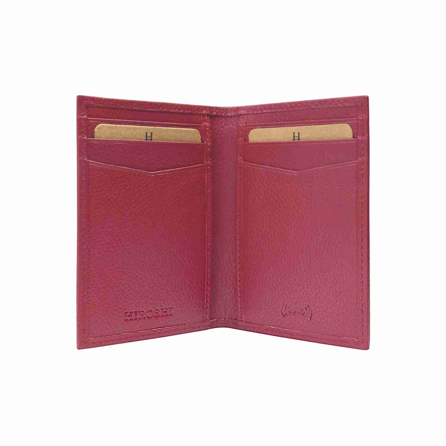 Red Bi Fold Business Cards Wallet - Image 3