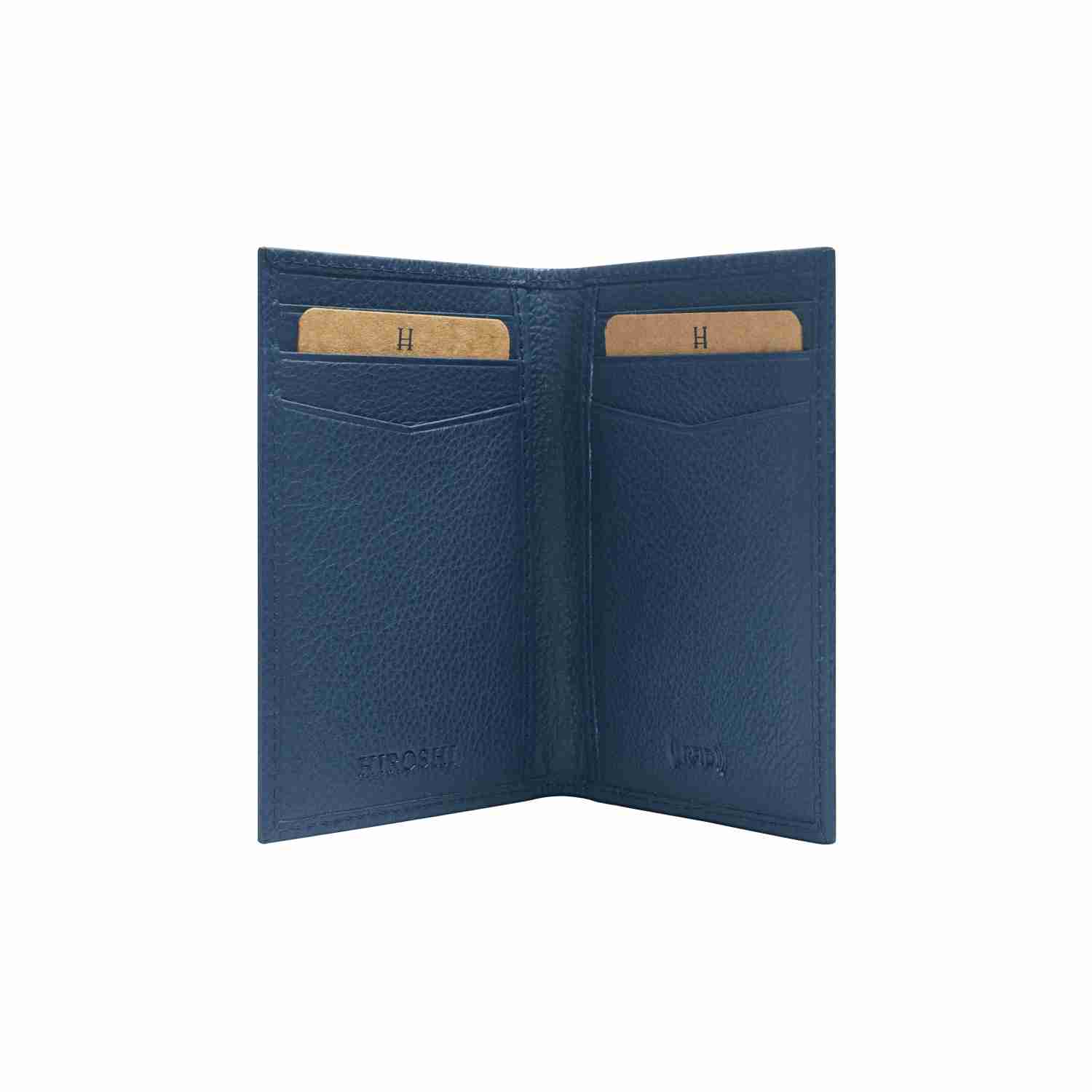 Navy Bi Fold Business Cards Wallet - Image 4