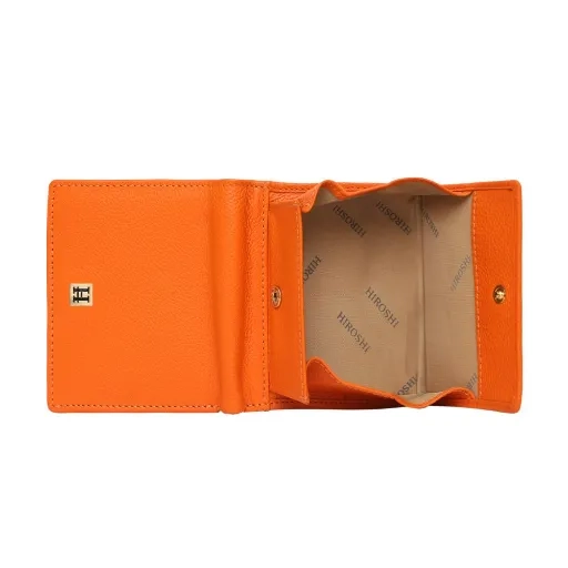 Nagoya Bi Fold Compact Orange Purse - Image 4