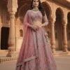 Blush Radiance Rose Pink Embroidered Bridal Lehenga