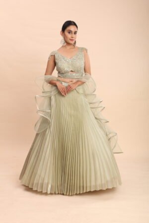 Golden Olive Radiance Lehenga