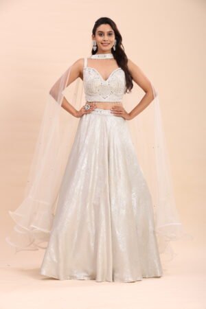 Ivory Crystal Elegance Lehenga