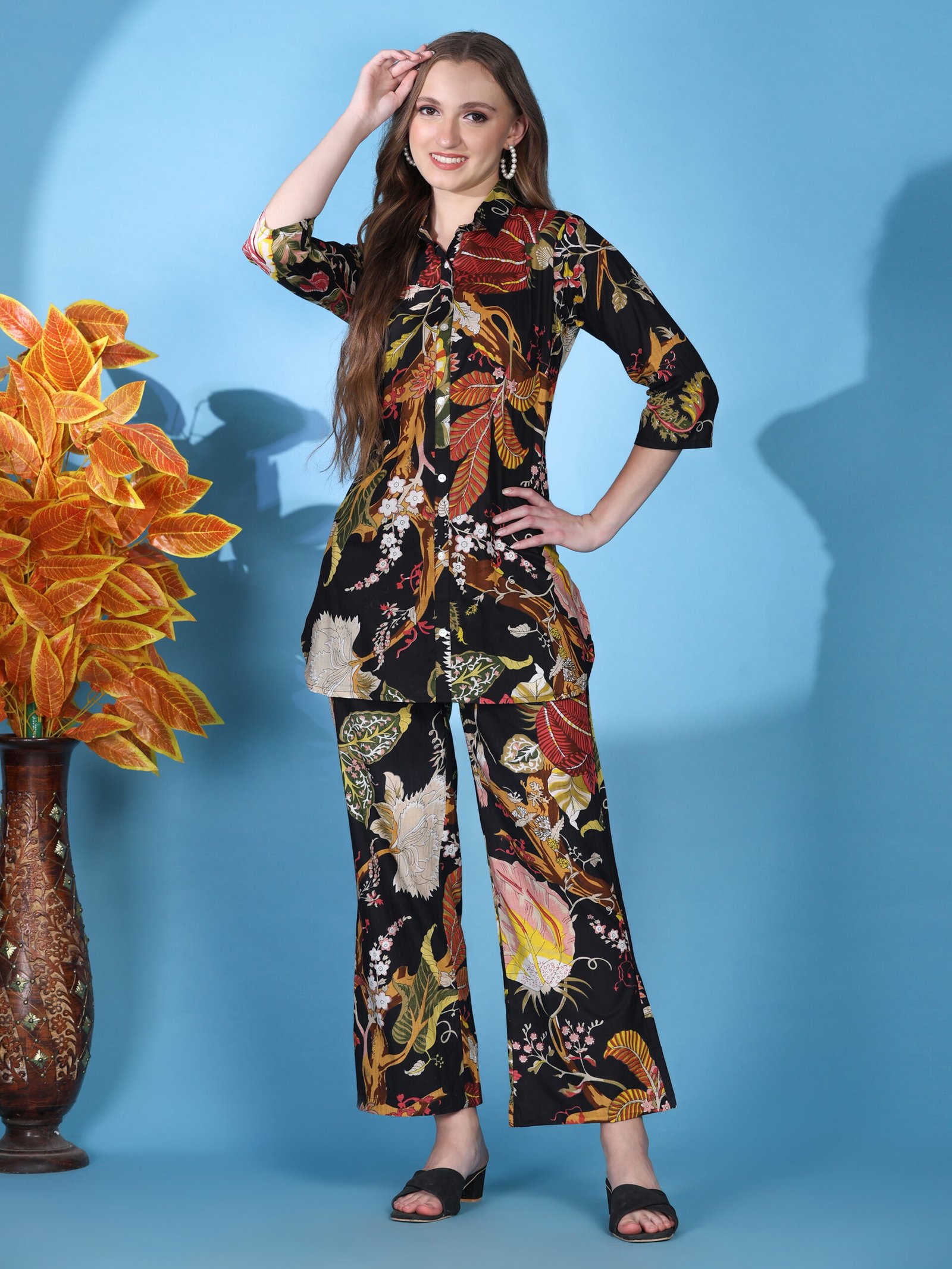 Printed Cotton Co-ord Set – Multi Colour - Image 6