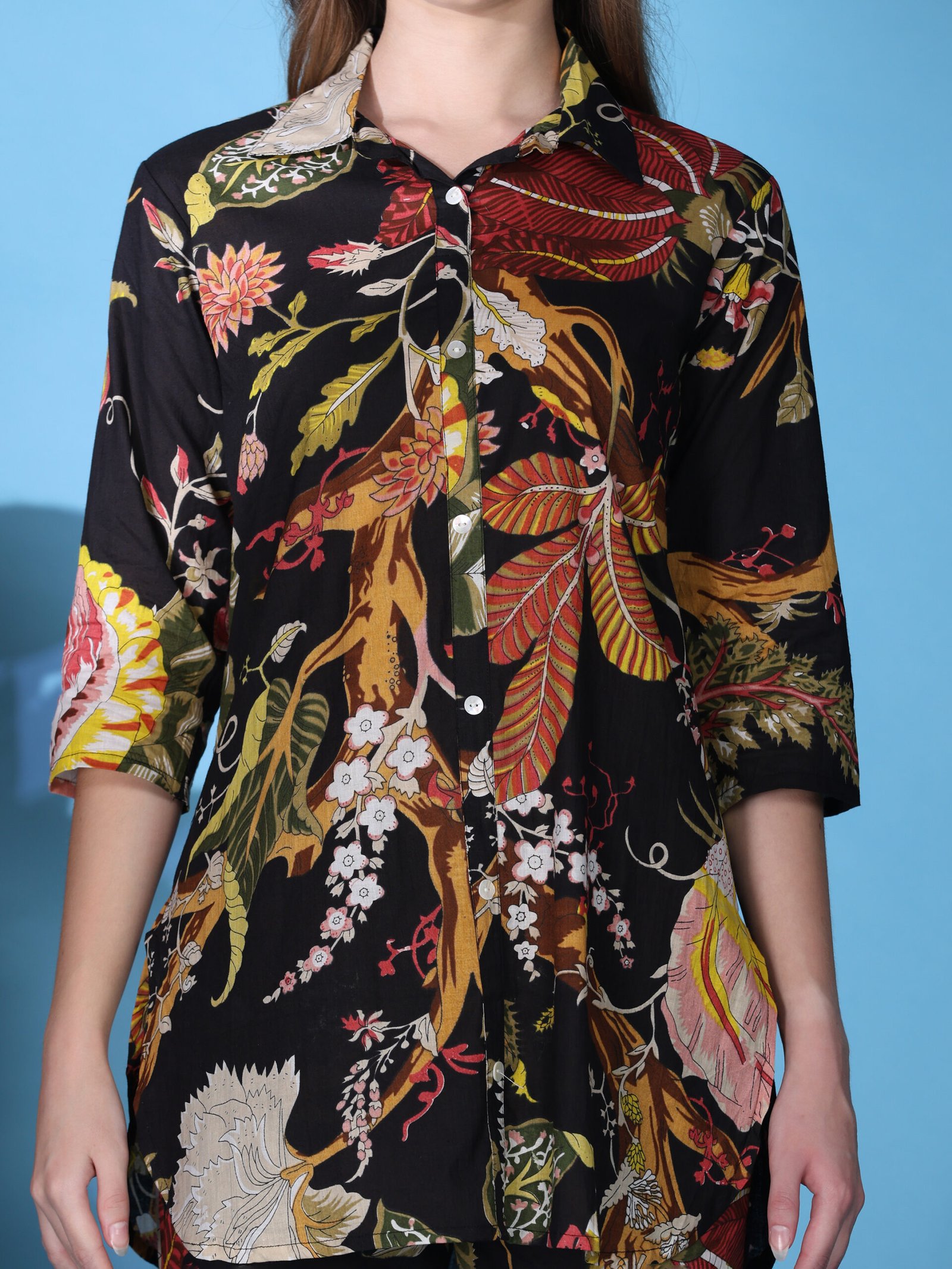 Printed Cotton Co-ord Set – Multi Colour - Image 4