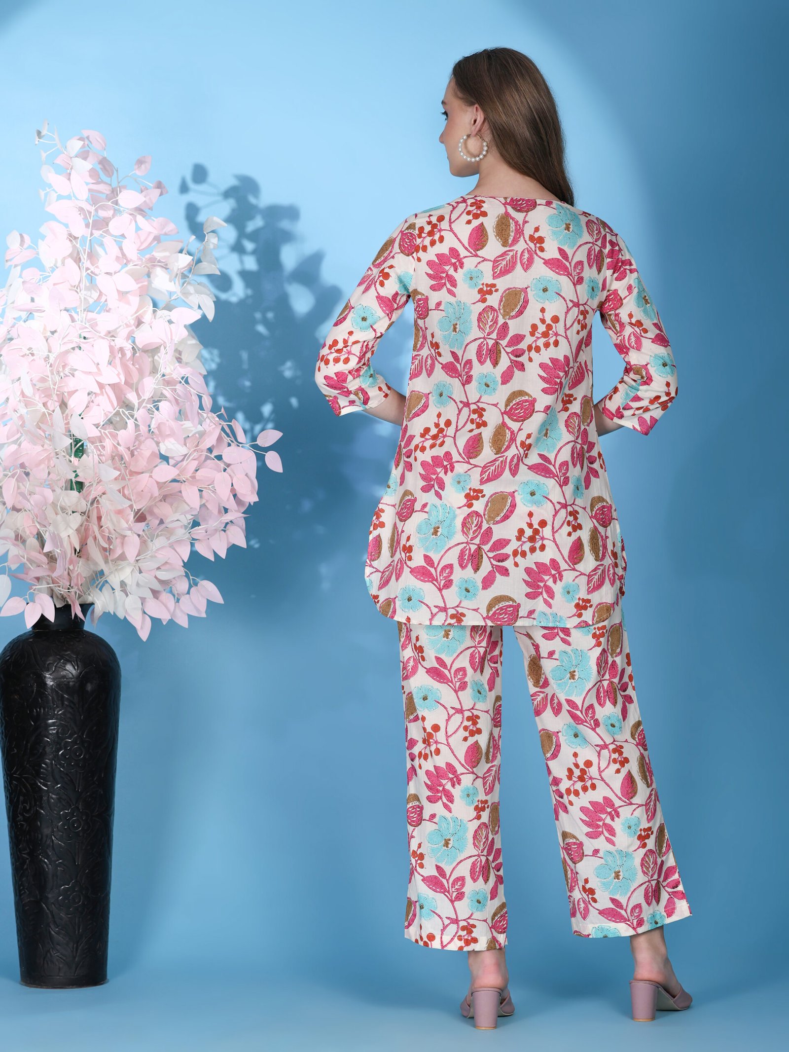 Printed Cotton Co-ord Set – Multi Colour - Image 4