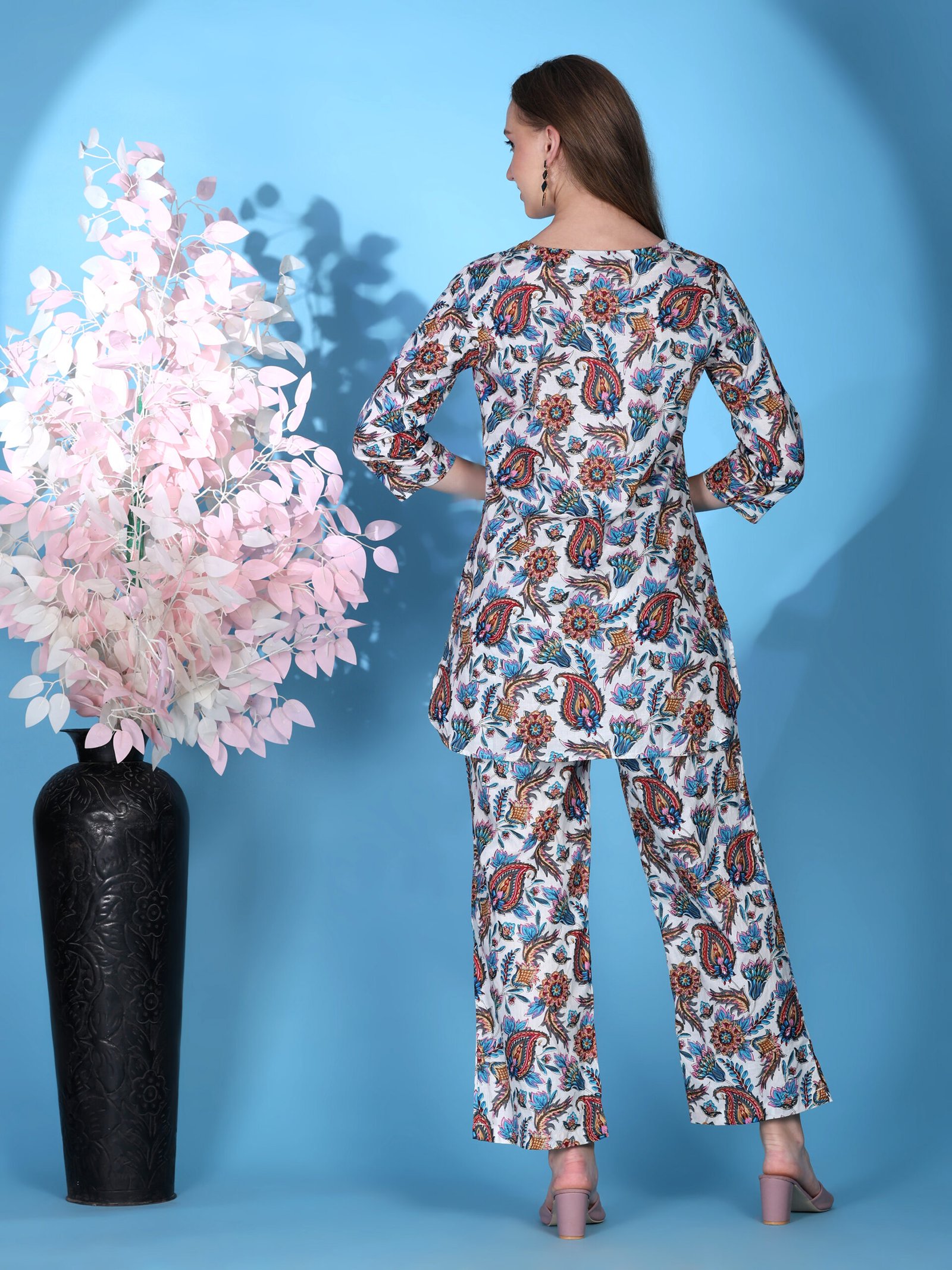 Printed Cotton Co-ord Set – Multi Colour - Image 5