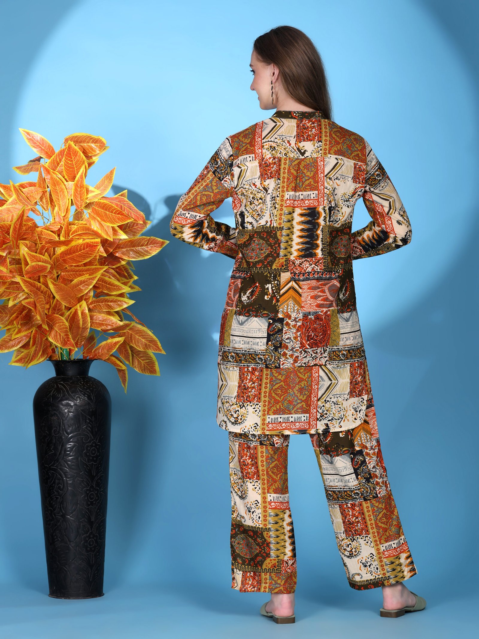 Printed Cotton Co-ord Set – Multi Colour - Image 4