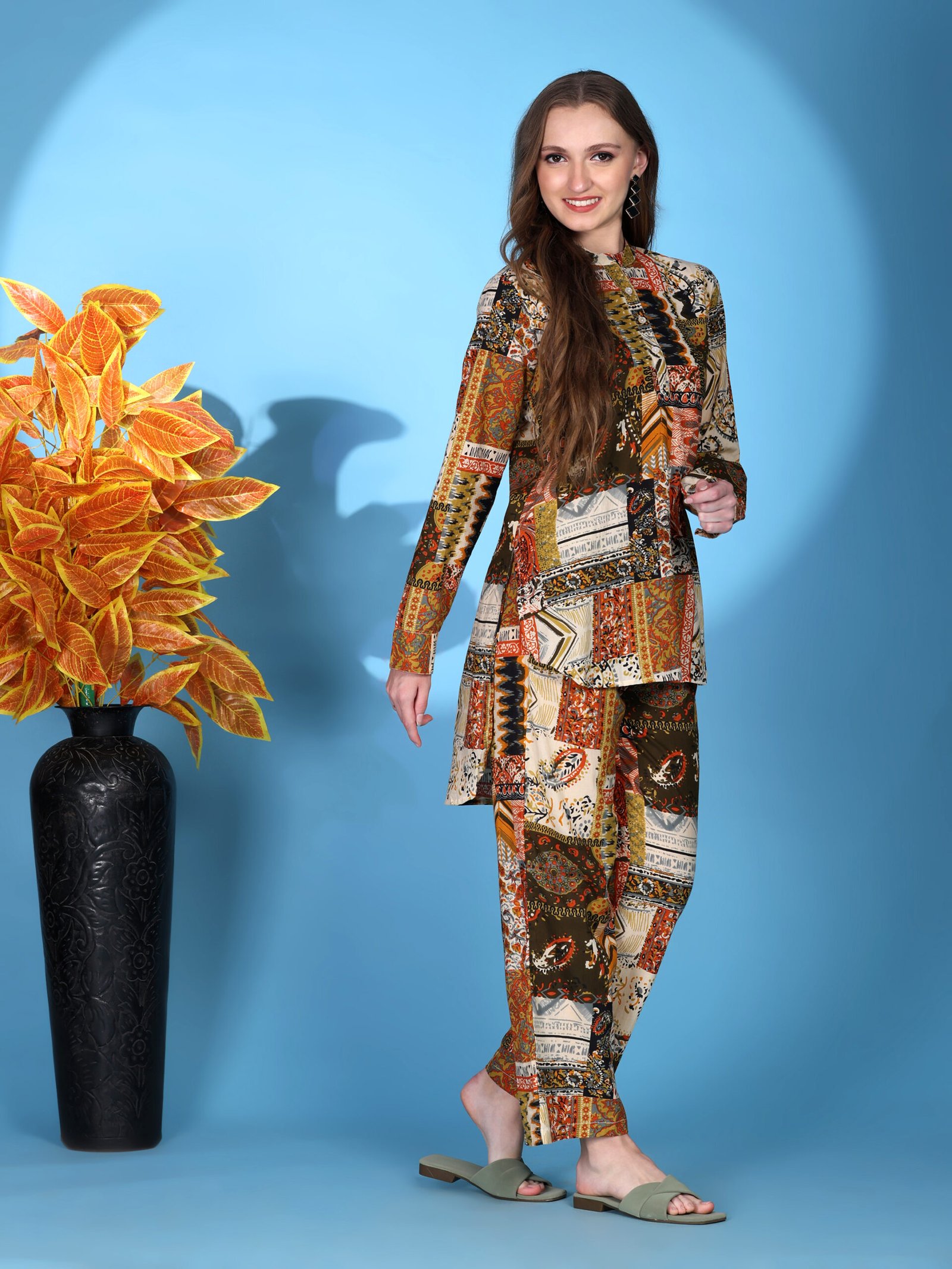 Printed Cotton Co-ord Set – Multi Colour - Image 7