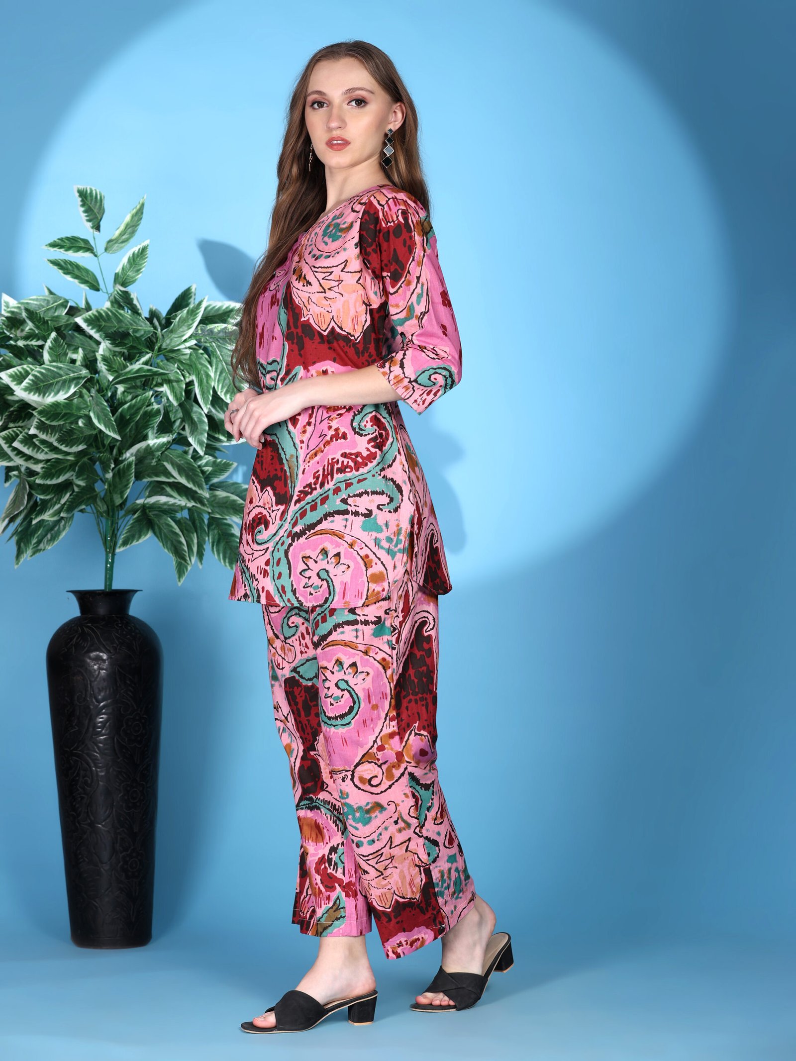 Printed Cotton Co-ord Set – Multi Colour - Image 7