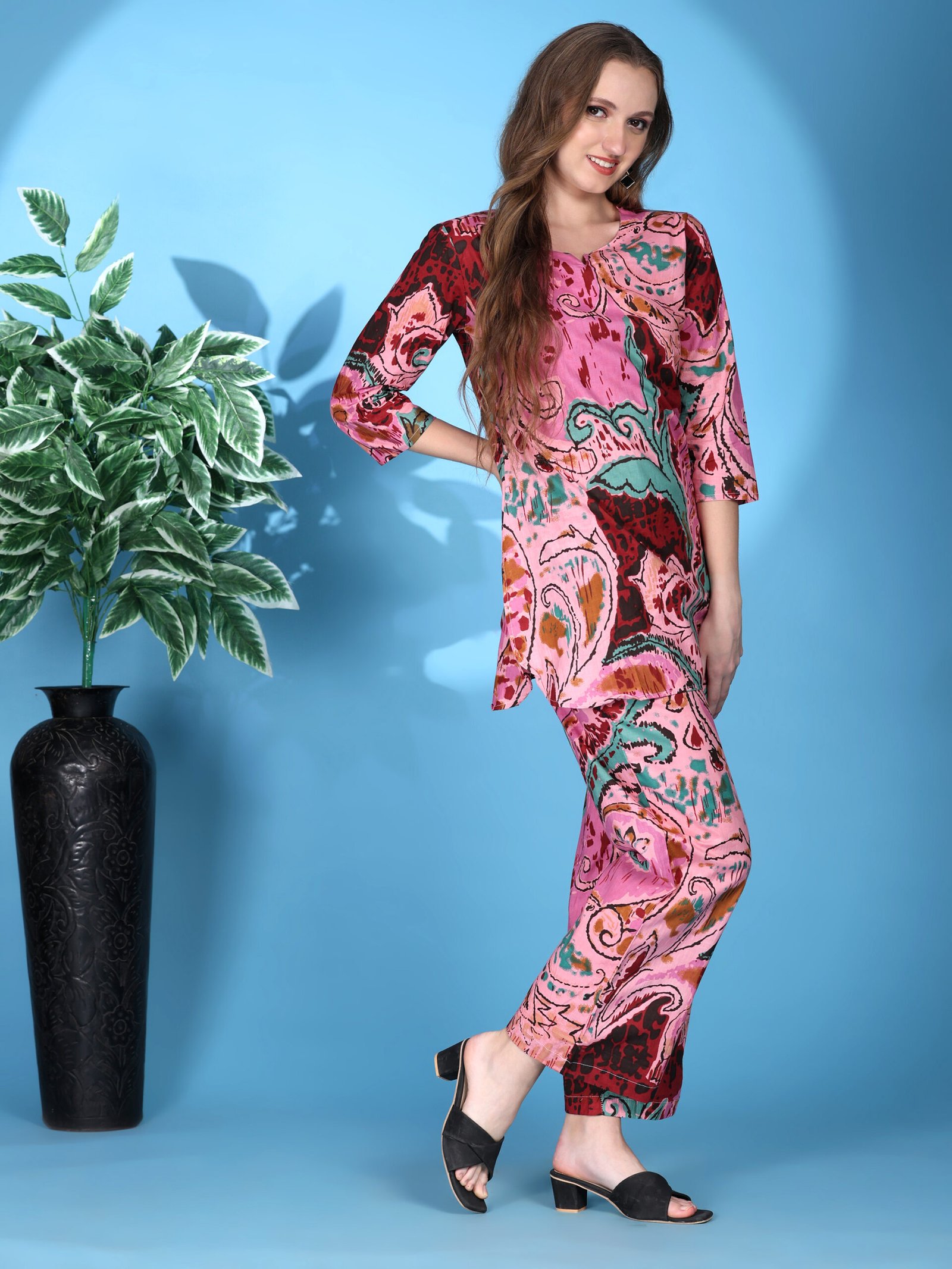 Printed Cotton Co-ord Set – Multi Colour - Image 5