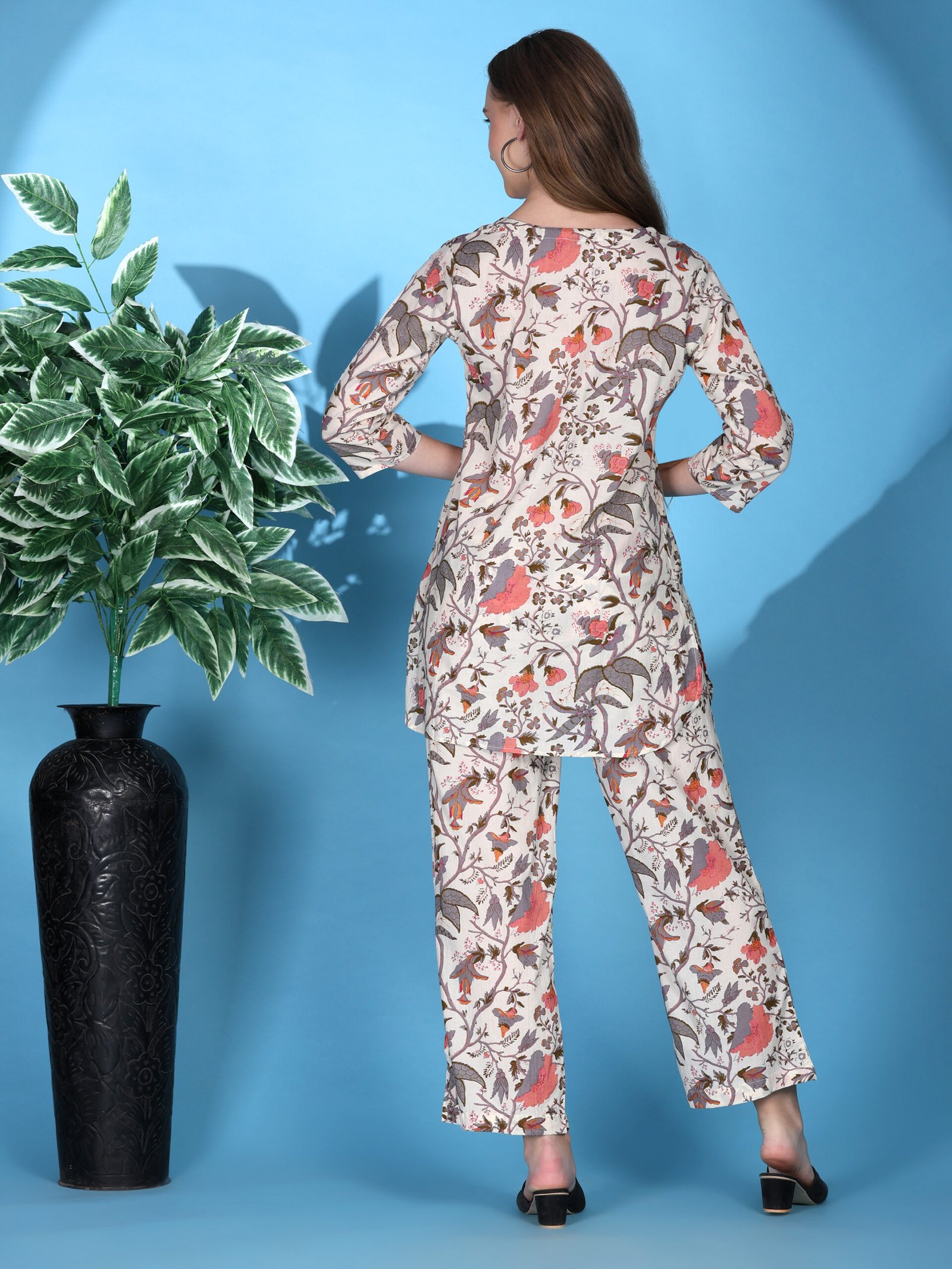 Printed Cotton Co-ord Set – Multi Colour - Image 4