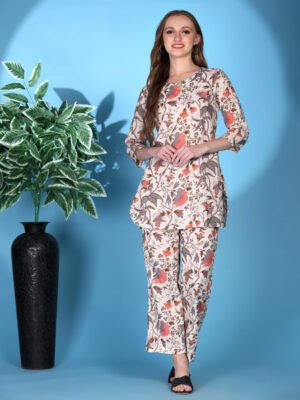 Printed Cotton Co-ord Set – Multi Colour