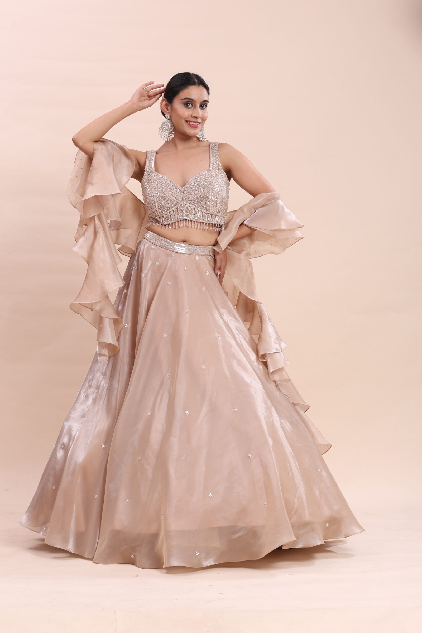 Ivory Ruffle Bridal Dream Lehenga - Image 2