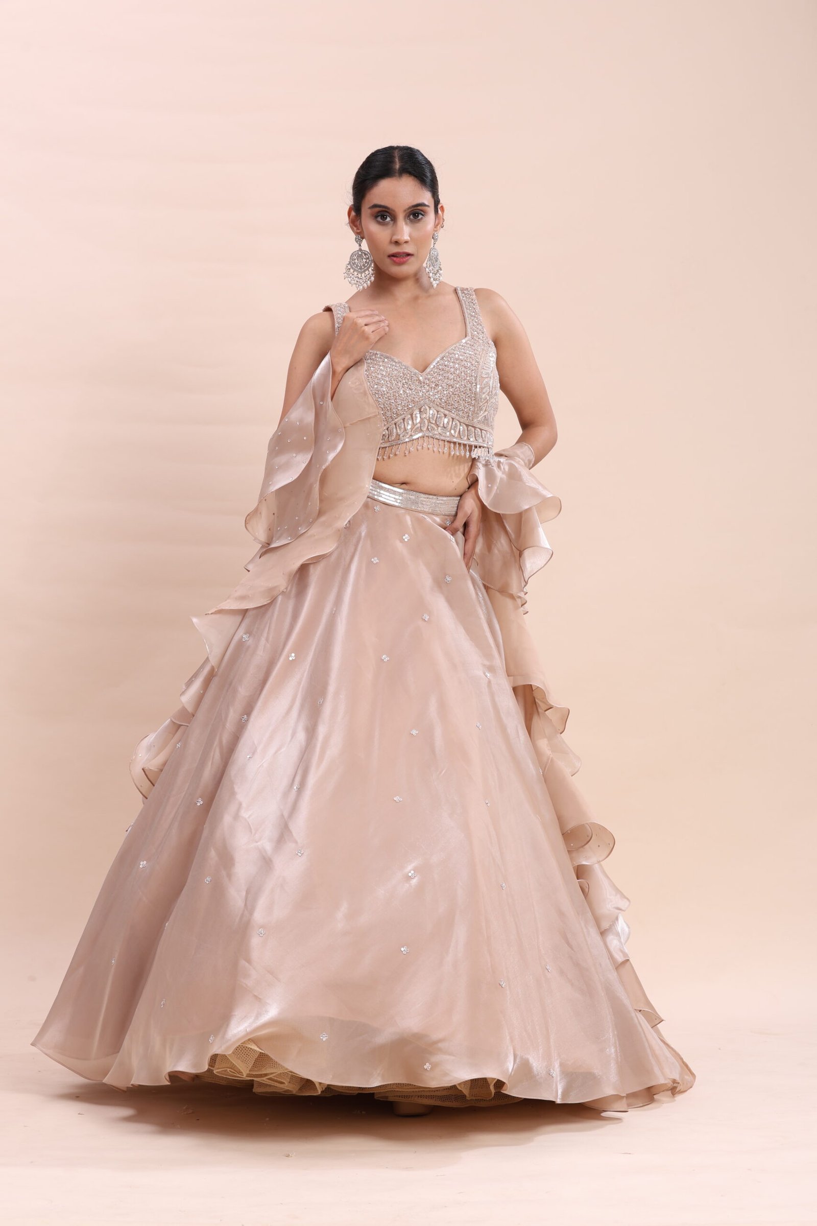 Ivory Ruffle Bridal Dream Lehenga - Image 6