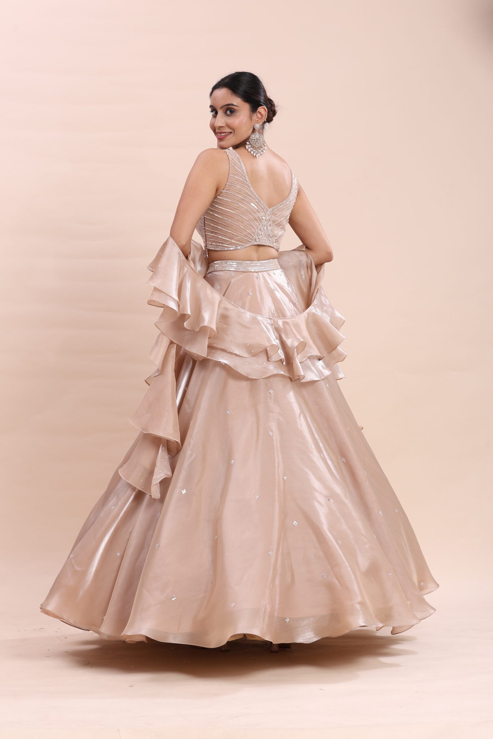 Ivory Ruffle Bridal Dream Lehenga - Image 8