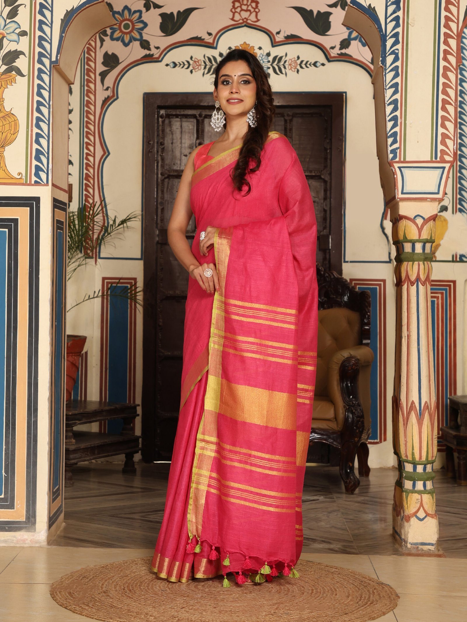 SOLID Saree - PEACH