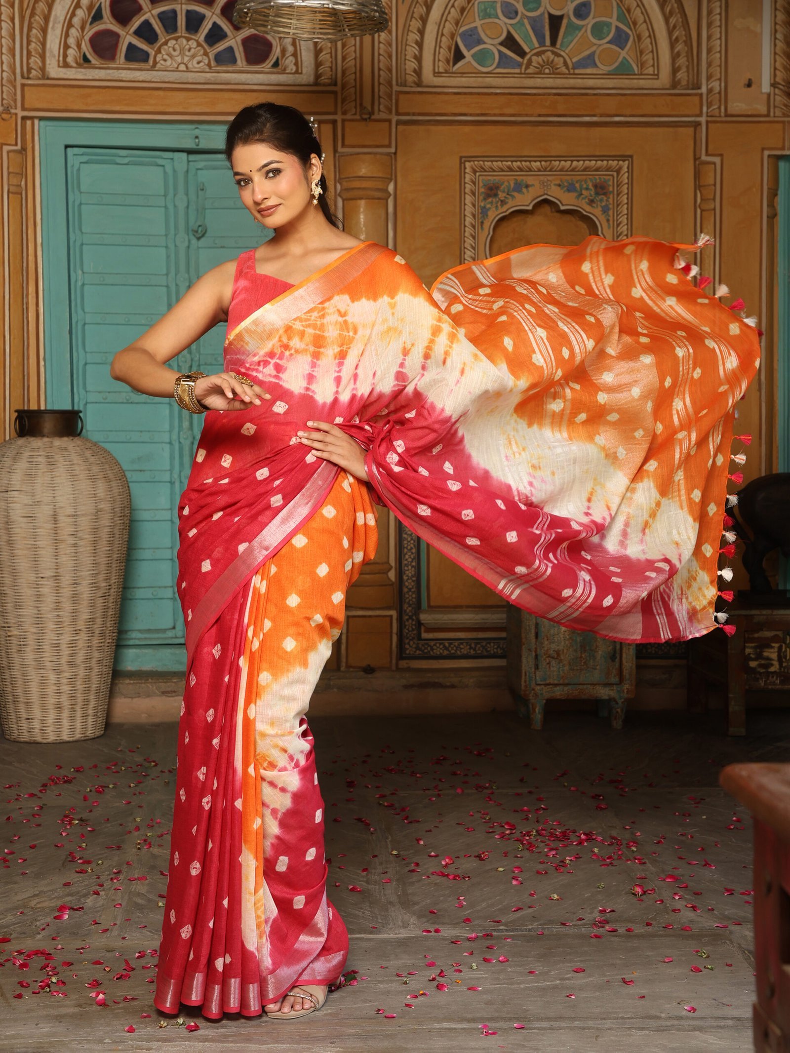 SIBORI Saree - PINK - Image 5