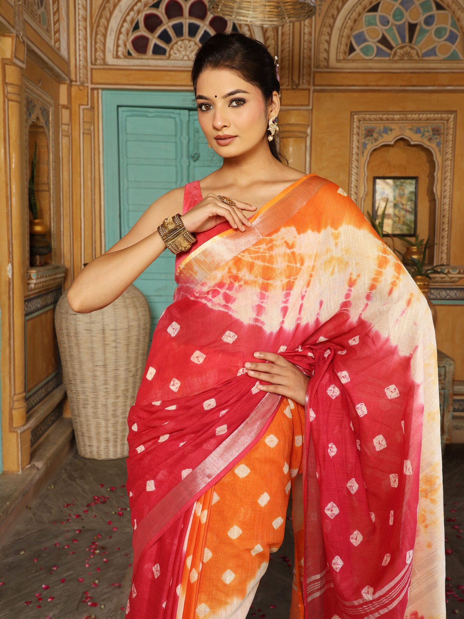SIBORI Saree - PINK - Image 4