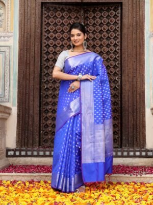 JACQUARD Saree - BLUE