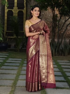 JACQUARD Saree - MAROON