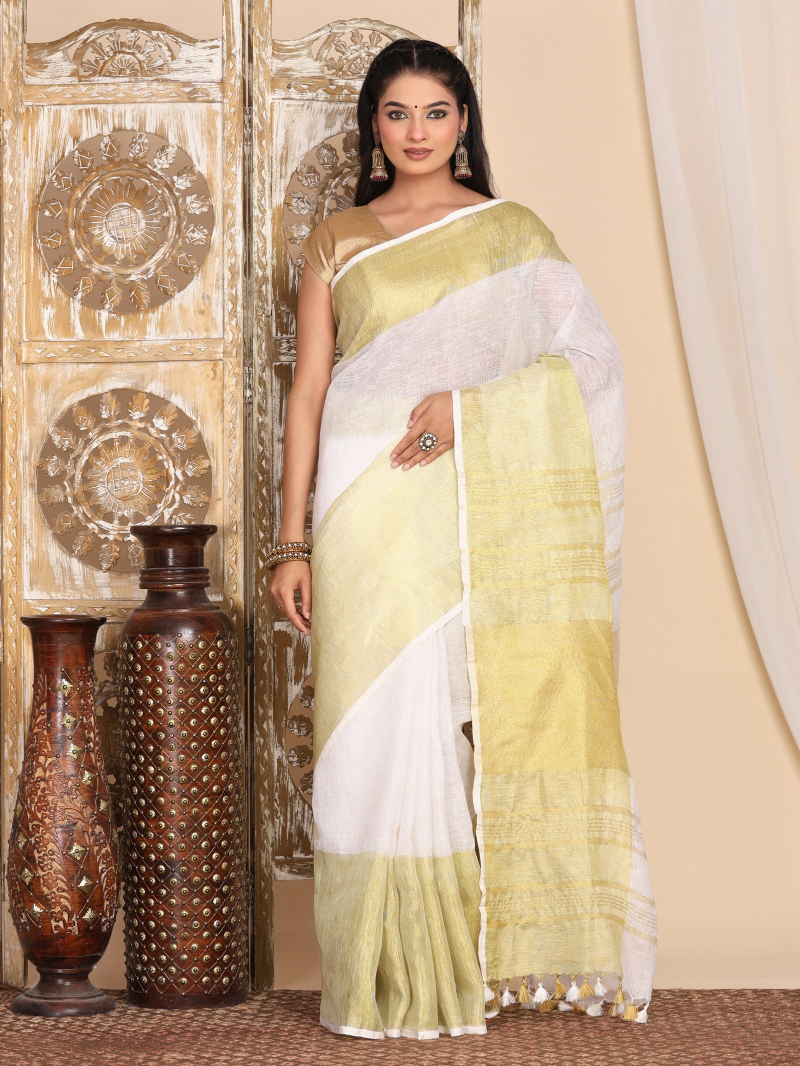 Pure White Linen Fabric - Image 6