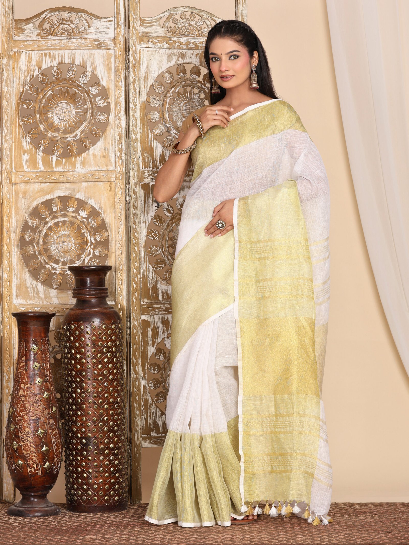 Pure White Linen Fabric - Image 5